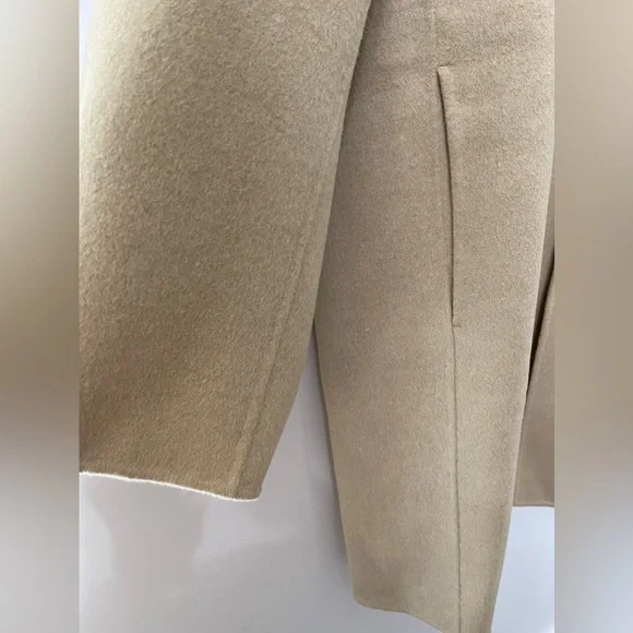 Calvin Klein Tan Wool Blend Mid Trench Coat Size Large